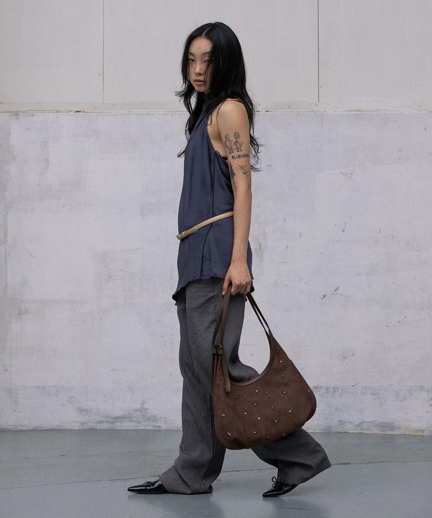 Haveawhale Maro Stud Suede Bag (Br)