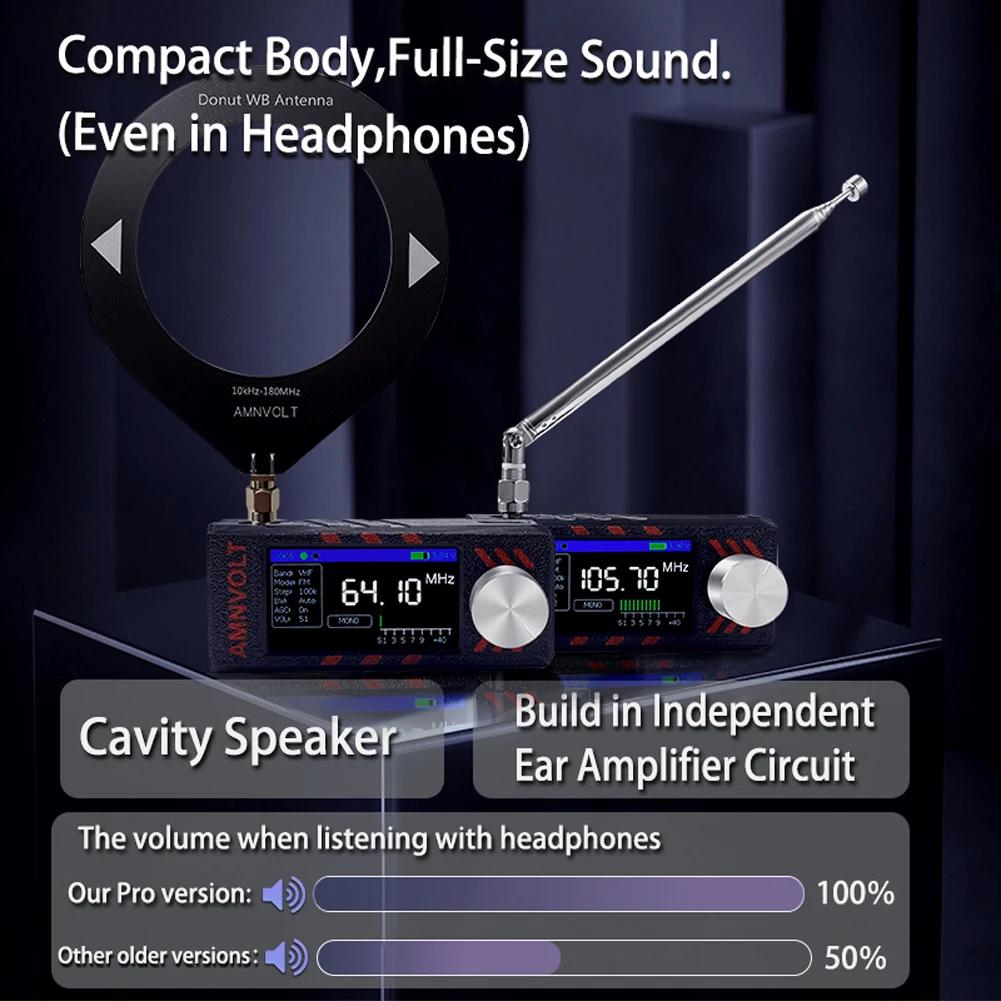 Portable SI4732 All Band Radio Receiver 0.5-108mhz DSP ESP-32-S3 LSB USB AM FM FM/AM Radio with Antenna HF SW MW VHF Radio