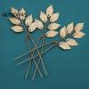 Sweet U Shape Hairpin Vintage Hair Accessories Gold Color Leaf Headdress for Bride Bridesmaid Wedding Banquet Bridal Headwear