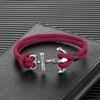 Waterproof Anchor Bracelets Men Double Strand Nautical Survival Rope Bracelet for Women Stainless Steel Navy Sport Buckle