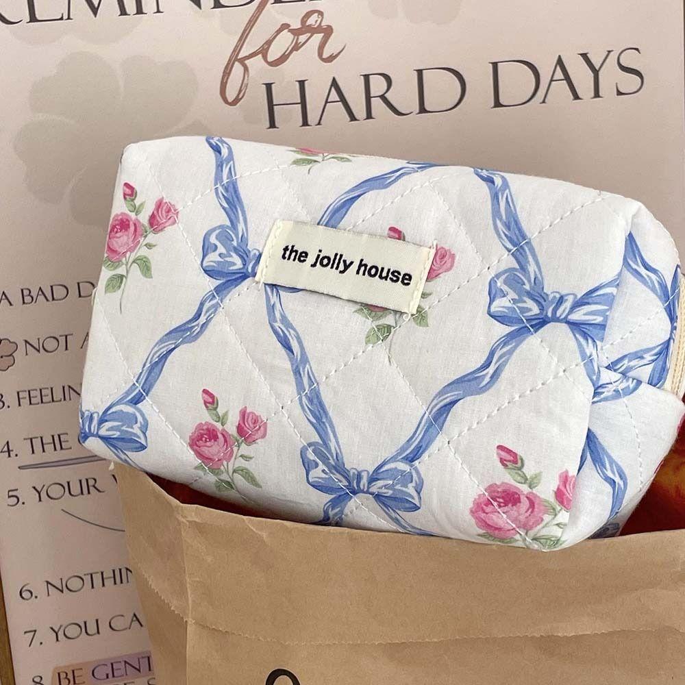 Travel Supplies Lipstick Storage Bag Bowknot Flower Coin Purse Sweet Flower Makeup Bag  Outdoor