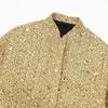Elegante Chaqueta de Mujer para Otoño/Invierno con Lentejuelas y Cuentas: Diseño de Nicho de Moda Transfronteriza