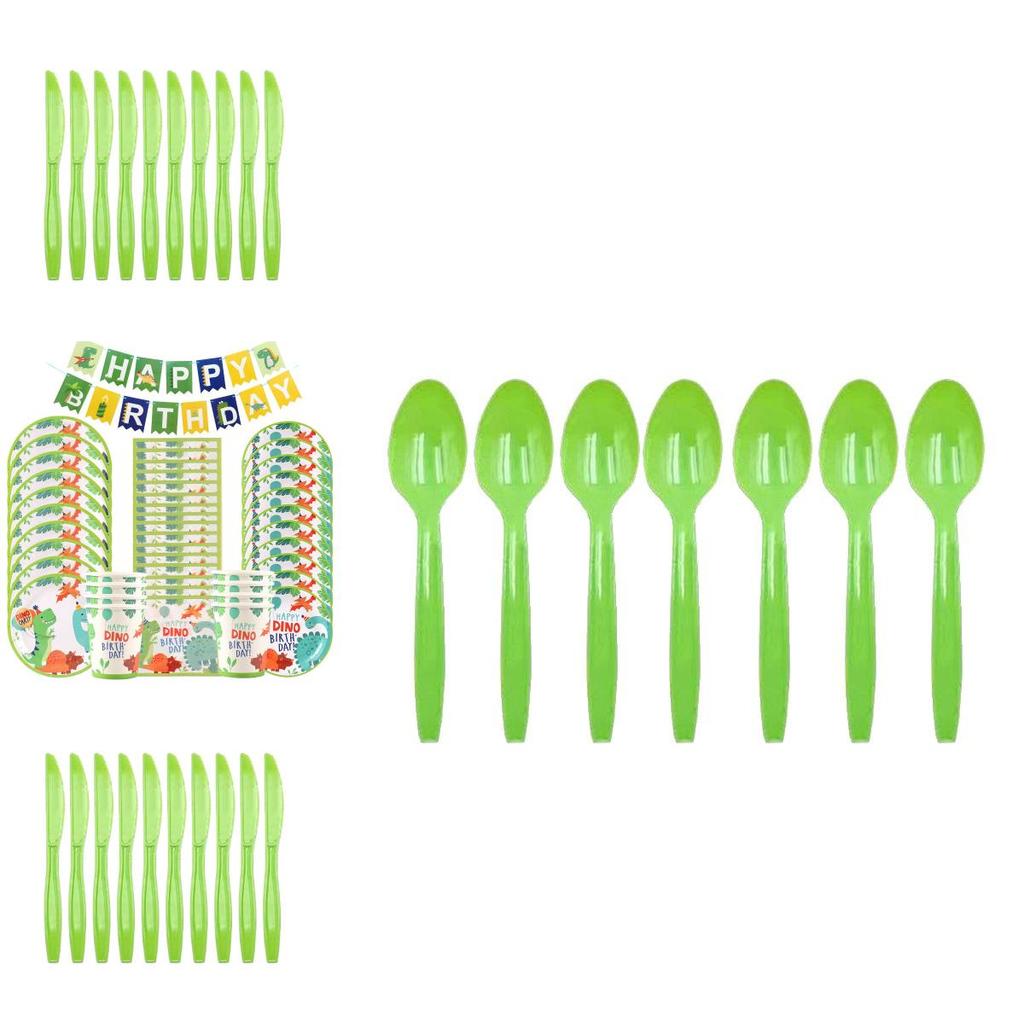 Colorful Cartoon Dinosaur Party Birthday Supplies Tableware Plates Cups Banner Set