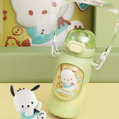 Kuromi, Cinnamoroll, My Melody, and Pochacco Water Bottles. Large Capacity, Direct Drinking, Vacuum Insulated, Thermos Flask, Keeps Hot or Cold, Wide