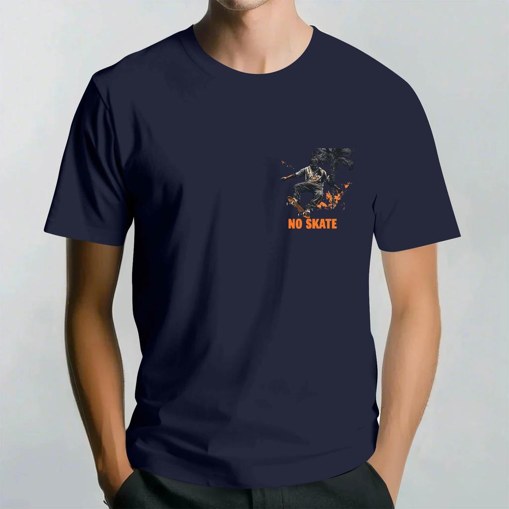 Men's Round Neck Casual Street Printed Short-sleeved T-shirt Top