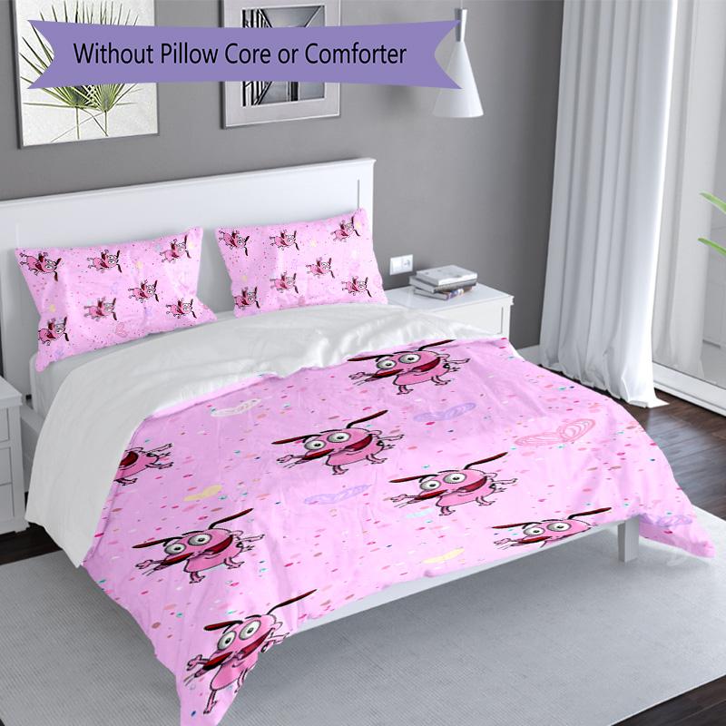 3pcs Courage the Cowardly Dog Pattern Bedding Set Duvet Cover Set Includes Duvet Cover &pillowcases, Perfect All Season Bedroom Decoration & Gift
