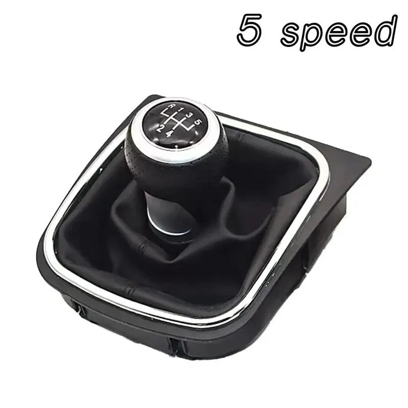 New OE Style High Quality 5 6 Speed Manual Gear Shift Knob With Boot Cover Complete Set For VW Golf Jetta MK6 MK5 Rabbit Models