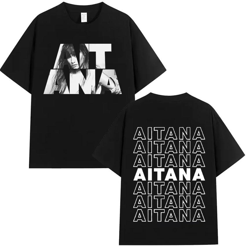 Summer Hot Sale Trendy 2025 Singer Aitana Ocana Tour Hippie T Shirts Cotton Tshirt Mens Y2K Casual Short Sleeves Tops Streetwear