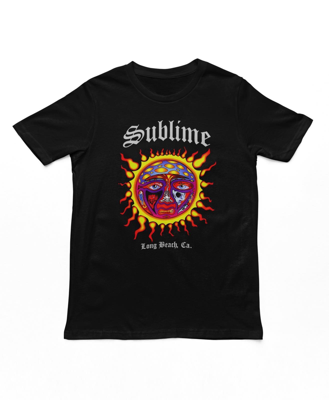 Sublime Logo Stamp Sun Unisexs T Shirt Music Classic Rock Band Tee New Black S
