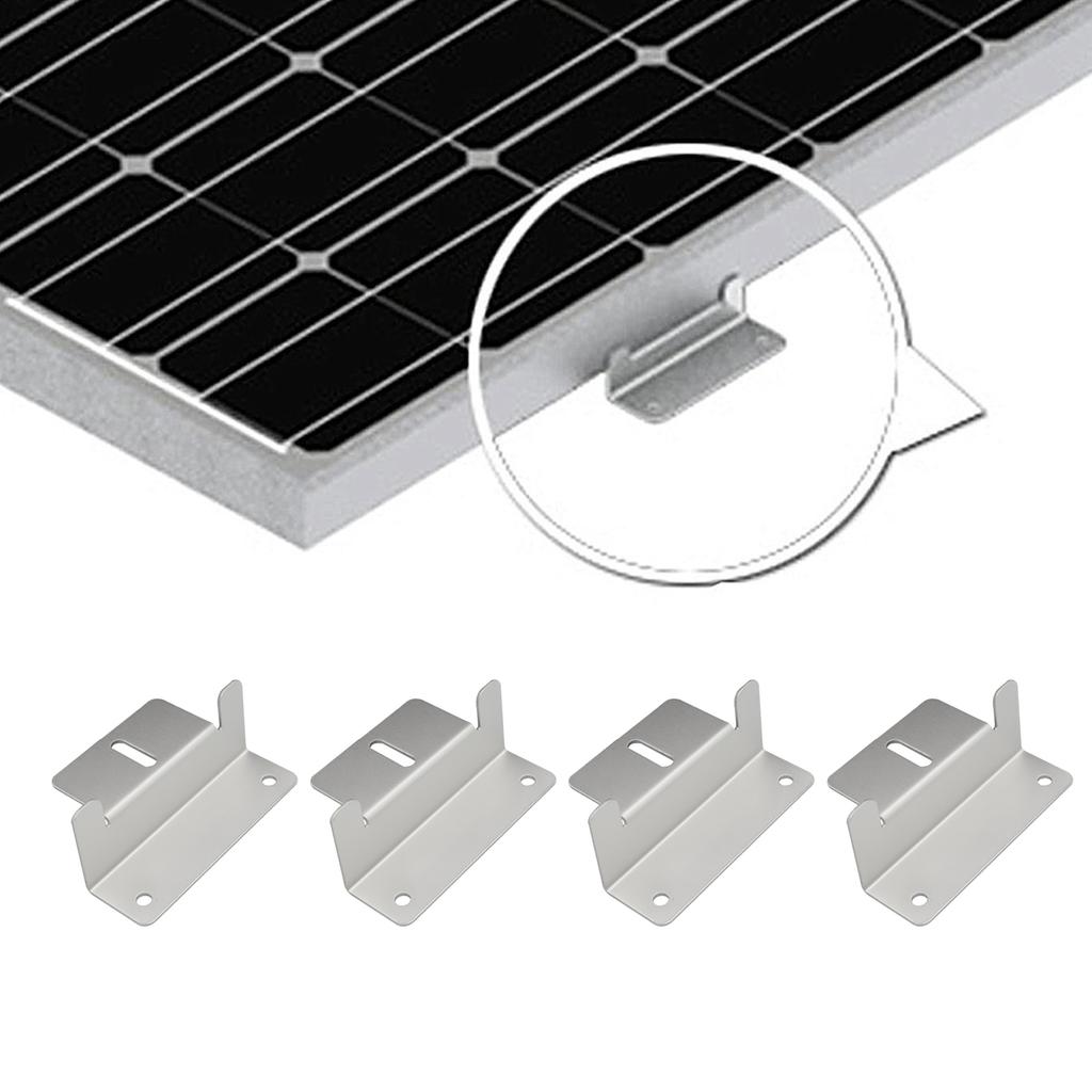 4PCS Solar Panel Z Brackets Aluminum Alloy Photovoltaic Panel Mounting Bracket Screw Kit for RV Trailer Boat
