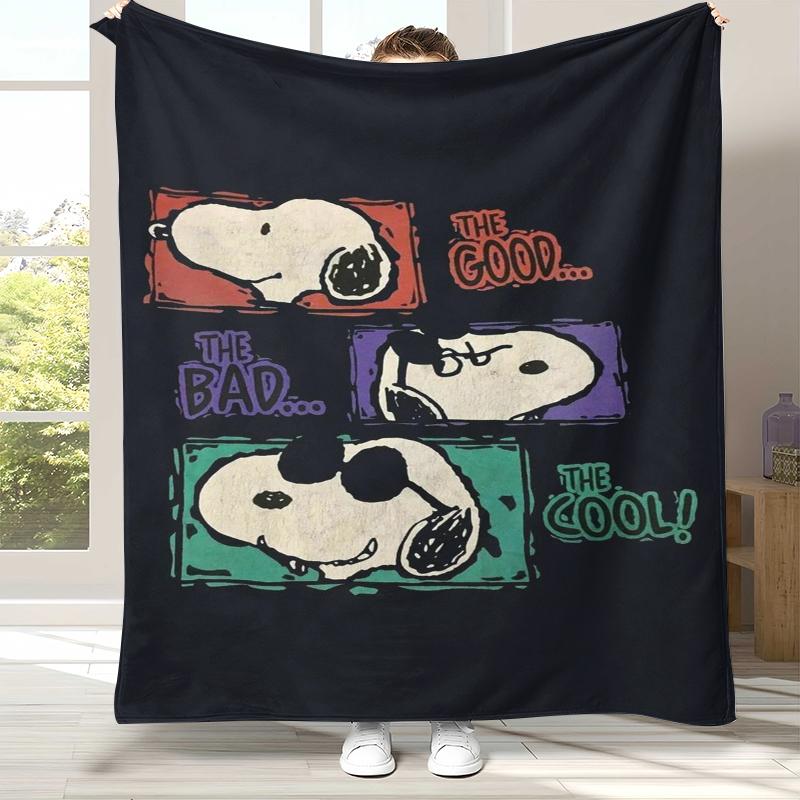 Cute Snoopy Dog Cartoon Flannel Blanket,Ultra Soft Warm Plush Throw for Home Bedroom Bed Sofa Cover Camping Picnic gift