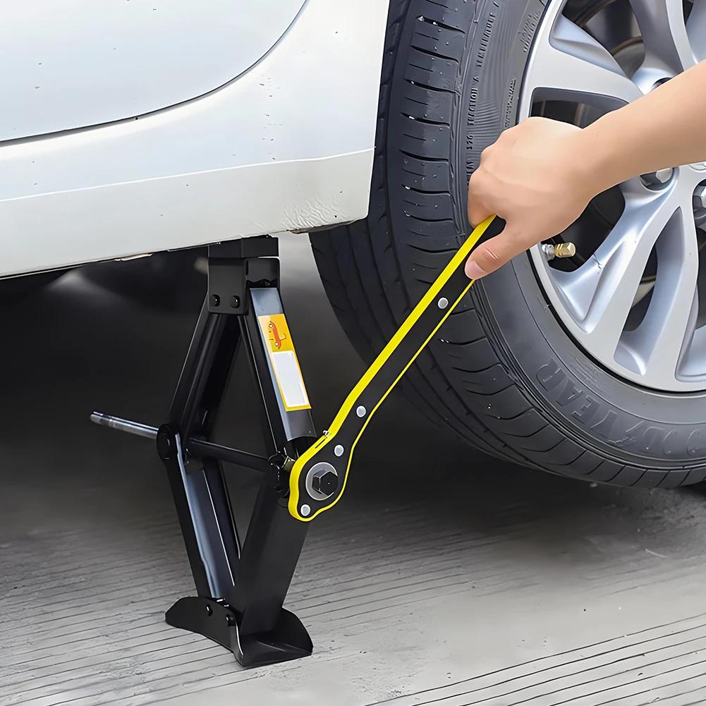 Jack Garage Tire Wheel Lug Wrench Handle Labor-saving Scissor Jack Ratchet Wrench for Scissor Jack for Small Cars SUVs Vans