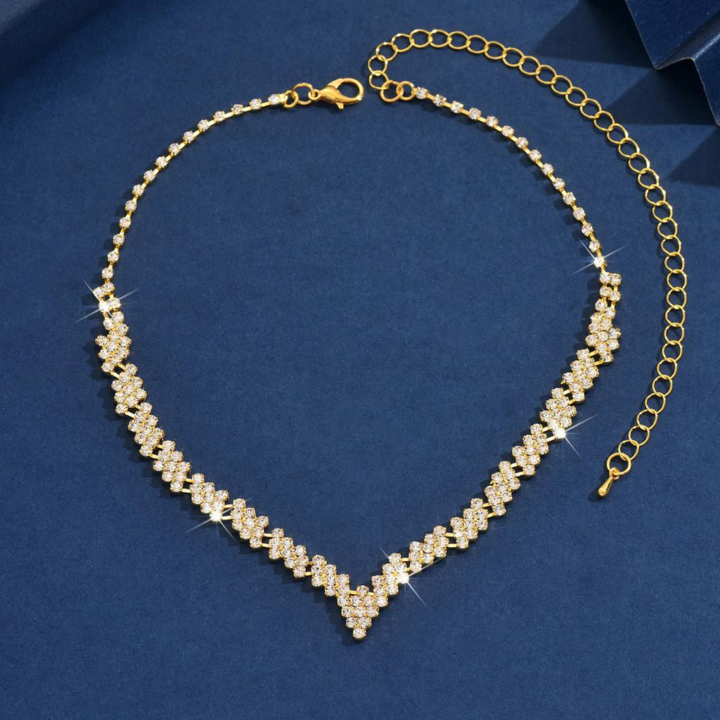 Collana Esclusiva in Pieno Diamante Gioielli Collana Collo in Pieno Diamante Vestito da Sera Luce Lusso Elegante Semplice Accessori