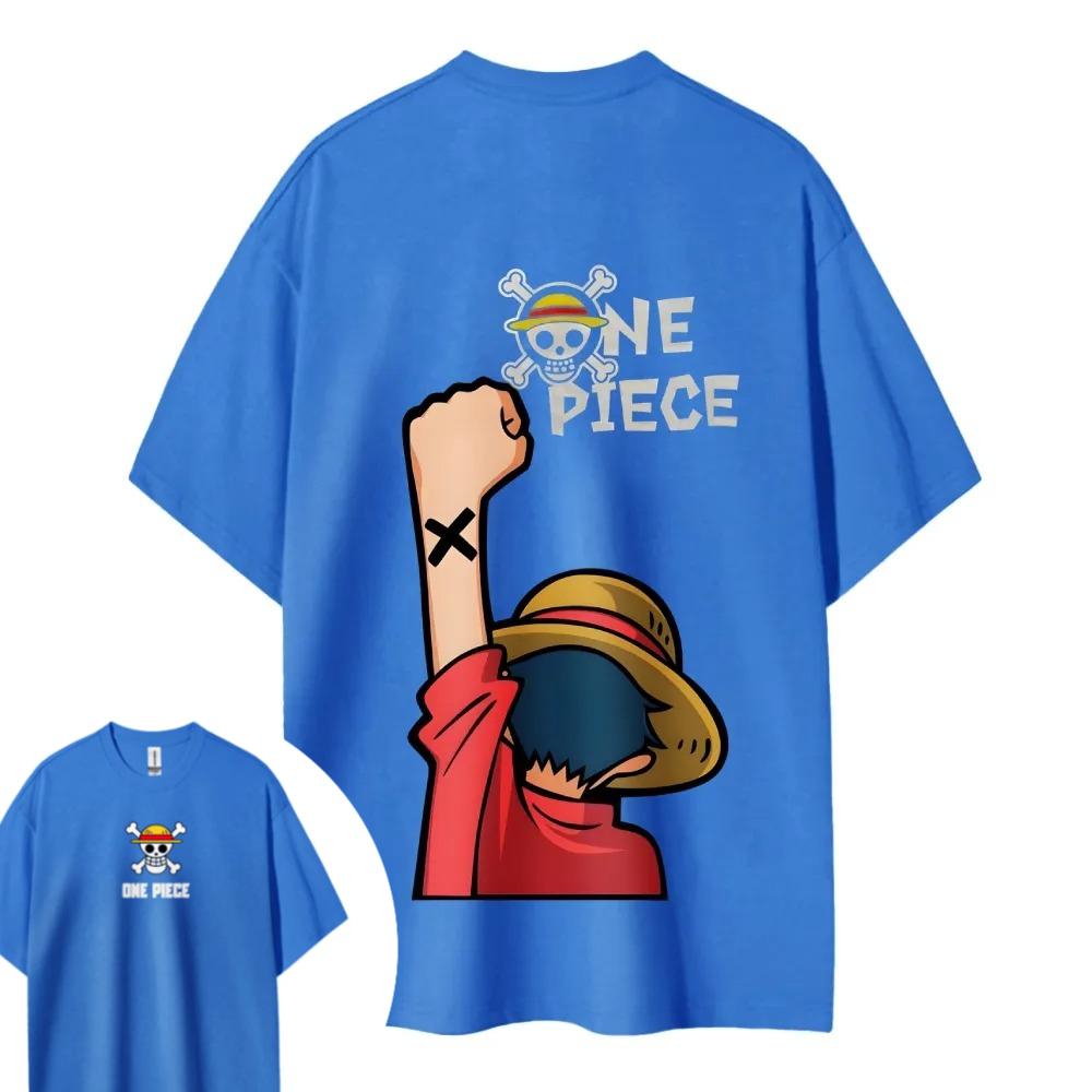 ONE PIECE Luffy Shortsleeved Mens and Womens Same Style Comfortable Shortsleeved Couples Casual Shortsleeved Popular Top