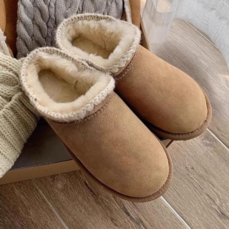 Fashion Women Slip on Anti-slip Outdoor Ankle Boots 2024 Short Plush Comfortable Snow Boots Women Retro Casual Platform Designer Shoes