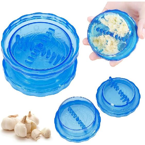 Transparent Garlic Twist Press Non-Slip Mincer and Peeler, Kitchen Gadget Press for Mincing Garlic, Onions, Gingers, Fruits, and Salad