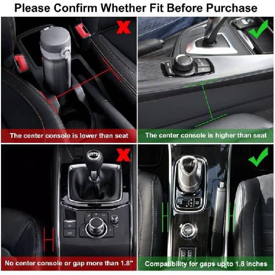 Elegancki 2-pak wypełniaczy szczelin w fotelu samochodowym, organizer na fotel samochodowy z wysokiej jakości skóry, uniwersalny schowek do fotela samochodowego, regulowany wypełniacz szczelin w fotelu dla