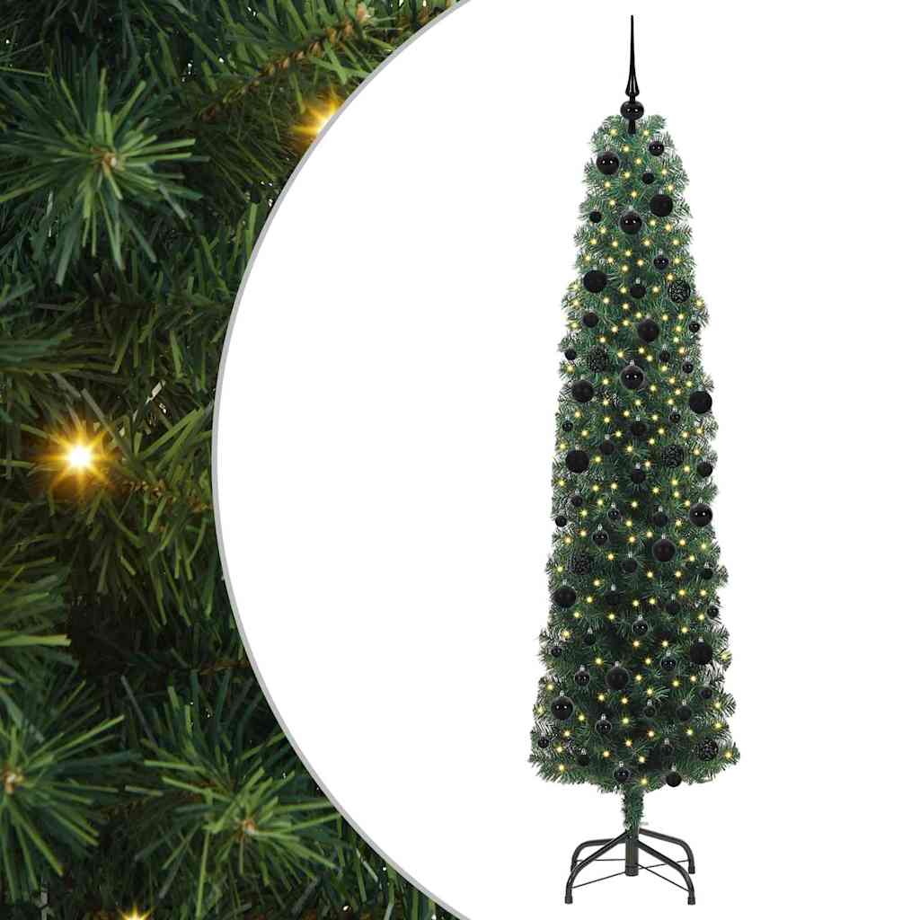 Artificial Christmas Tree with 300 LEDs and Stand Green 240 cm