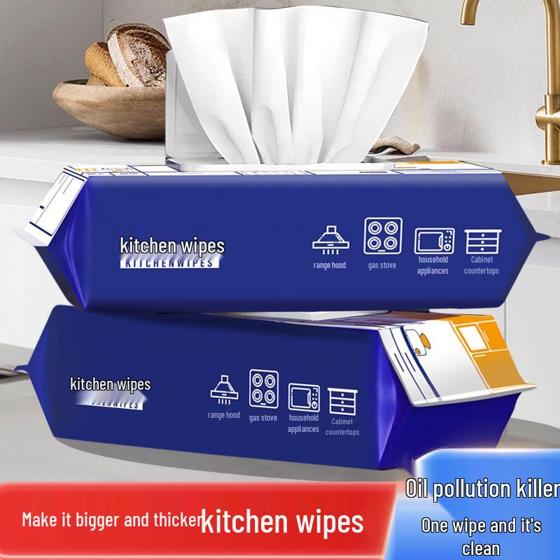 Dicke große feuchte Tücher zur Entfernung von Fettflecken in der Küche für Dunstabzugshauben und die Haushaltsreinigung