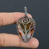 Tree Of Life Citrine Copper Wire Wrap Jewelry Pendant 2.40" H6E31