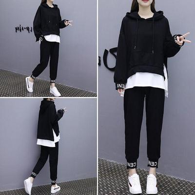 Spring and Autumn Women's Hooded Sweatshirt and Leggings Casual Two-piece Suit