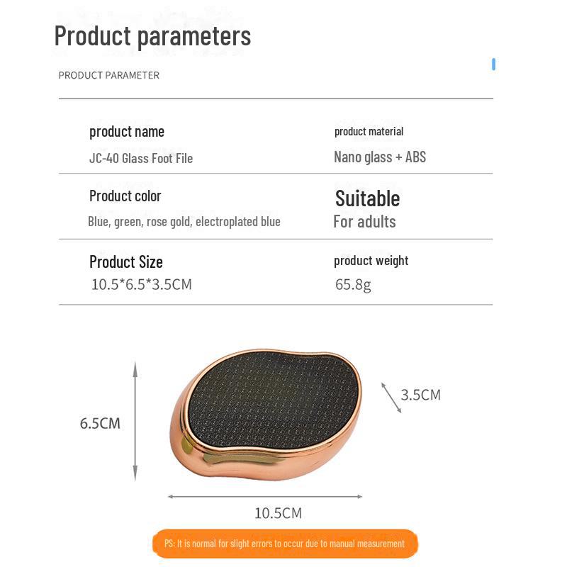 Nano Glass Pedicure File: Safe Foot Care Tool for Gentle Dead Skin Removal