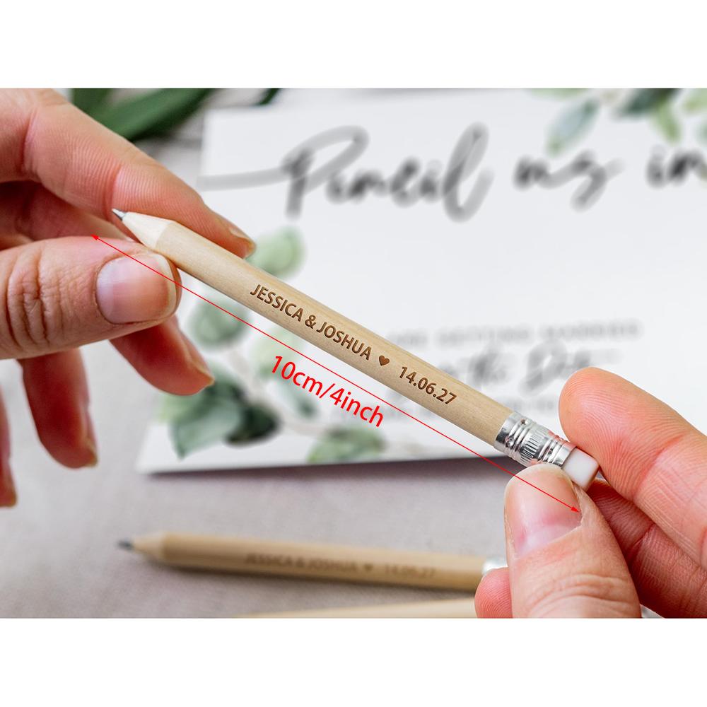 10Pcs Custom Name Pencil Engraved Pencil Wedding Favor for Guest Bachelor Party Decor Supplies Bridal Shower Gift Back To School