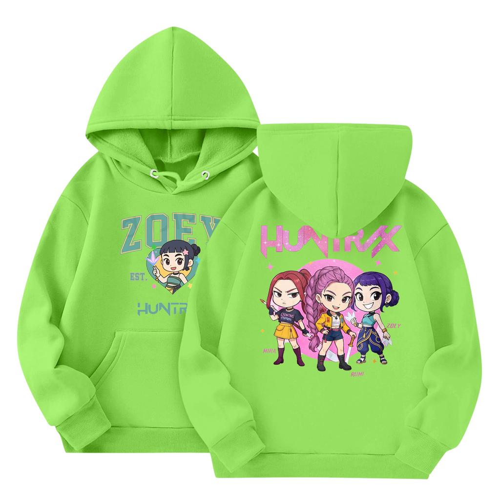 Child Fashion Lightweight Long Sleeve Pullover With Pockets  Print Hoodie