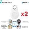 Set of 2 AZ TRACING® Locator Tracker Connected Keychain Anti-Loss and Remote Photo Trigger - Color White