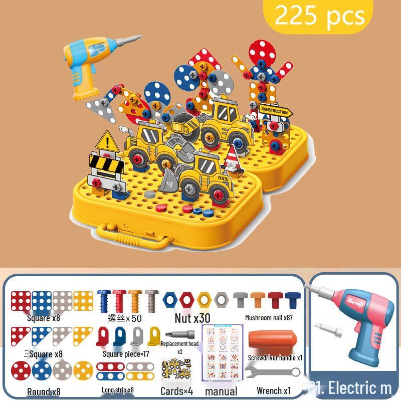 Children's Electric Drill Building Block Set: Assembly & Disassembly Educational Toolbox
