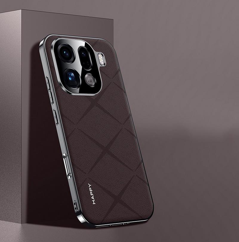 Einfache Leder + Kameraobjektiv-Schutzhülle Für OPPO Find X9 Pro Find X9 X8 Pro X7 Schlank Gute Textur Abdeckung