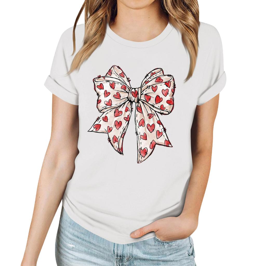 Women's Casual Sunflower Print T-Shirt, Round Neck Pullover Short Sleeve Top