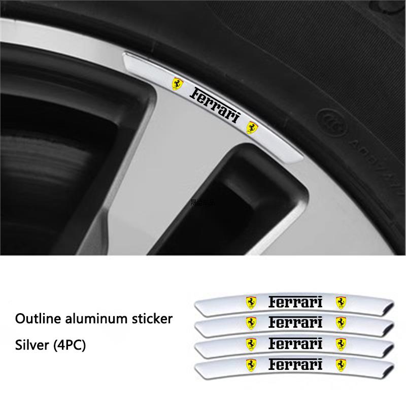 

for Ferrari Horse SJ F430 Stradale Roma 488 Portofino F8 Roma Spider SF90 4pcs Ferrari Emblem Car Wheel Sticker Rims Cover Decal