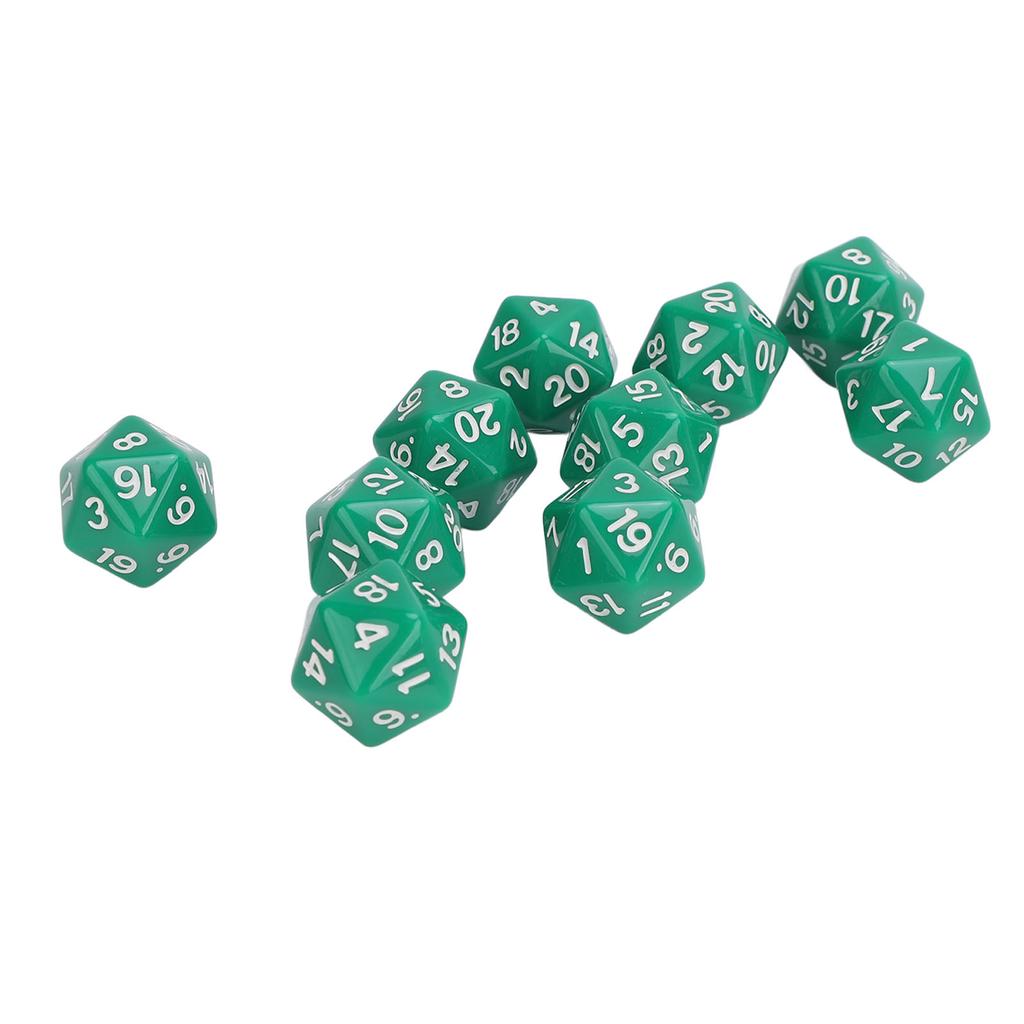 10PCS Polyhedral Dice Set Plastic Lightweight 20 Sided Dice for Role Playing Table Games