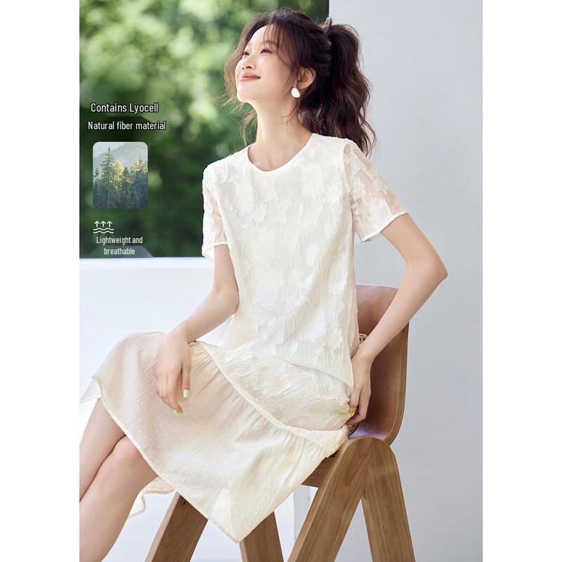 Mohan Yimei French Style Elegant Lace A-line Dress L