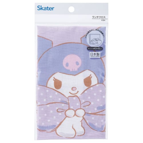 Skater Children's Lunch Cloth, 43x43cm, Made in Japan, Sanrio Kuromi Big Ribbon, Girls' KB4