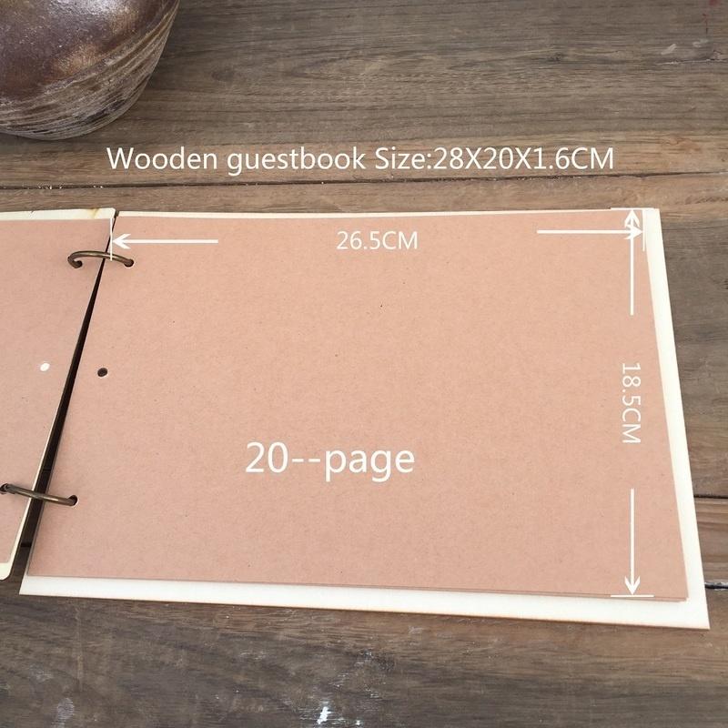 1PCS Wedding Decroation Guest Book Wooden Tree  DIY Craft Album Scrapbooking Picture Album 20 Pages LS