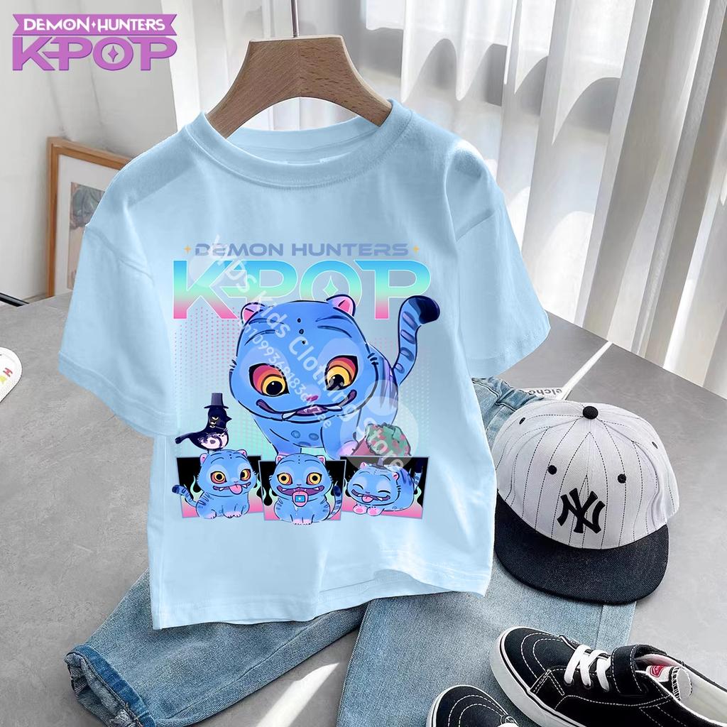 KPop Demon Hunters Kids Clothes 2025 Hot Anime Cotton T-shirt Harajuku Girls Casual Shirt Gift Fashion Movie Toddler T Shirts
