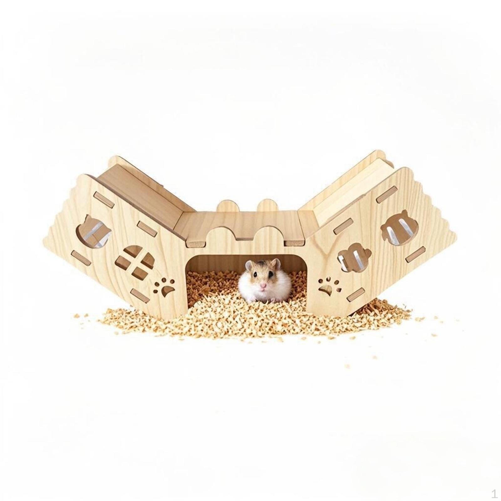 

Деревянный тоннель-укрытие для хомяка, нора, скрытое пространство, многоцелевой, прочный, 30x6,5x12 см, для клетки