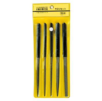 Engineer File Set Medium Grain Total Length 185mm Set of 5 TFS-01