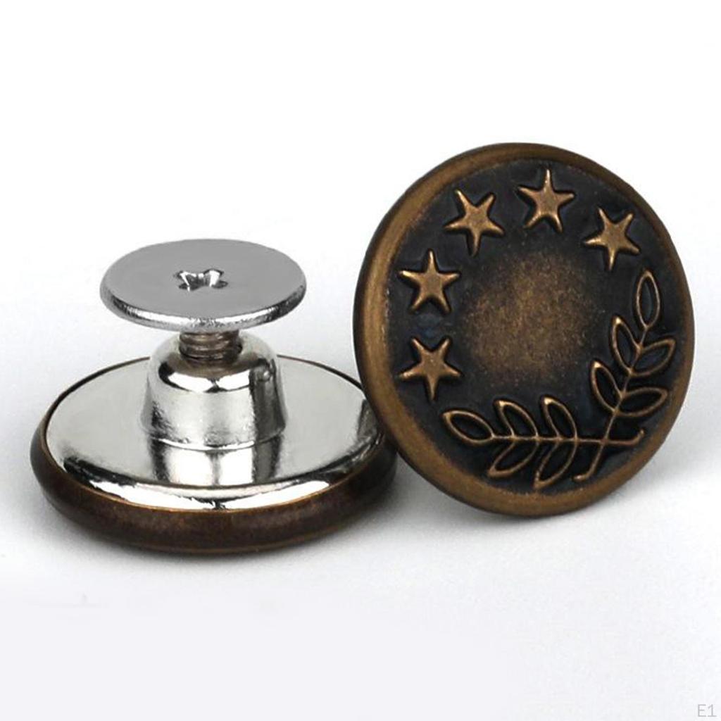3 Packs Replacement Jeans Button, Adjustable Waist Buckle, Button for Pants, Coat, , Suits, Bronze