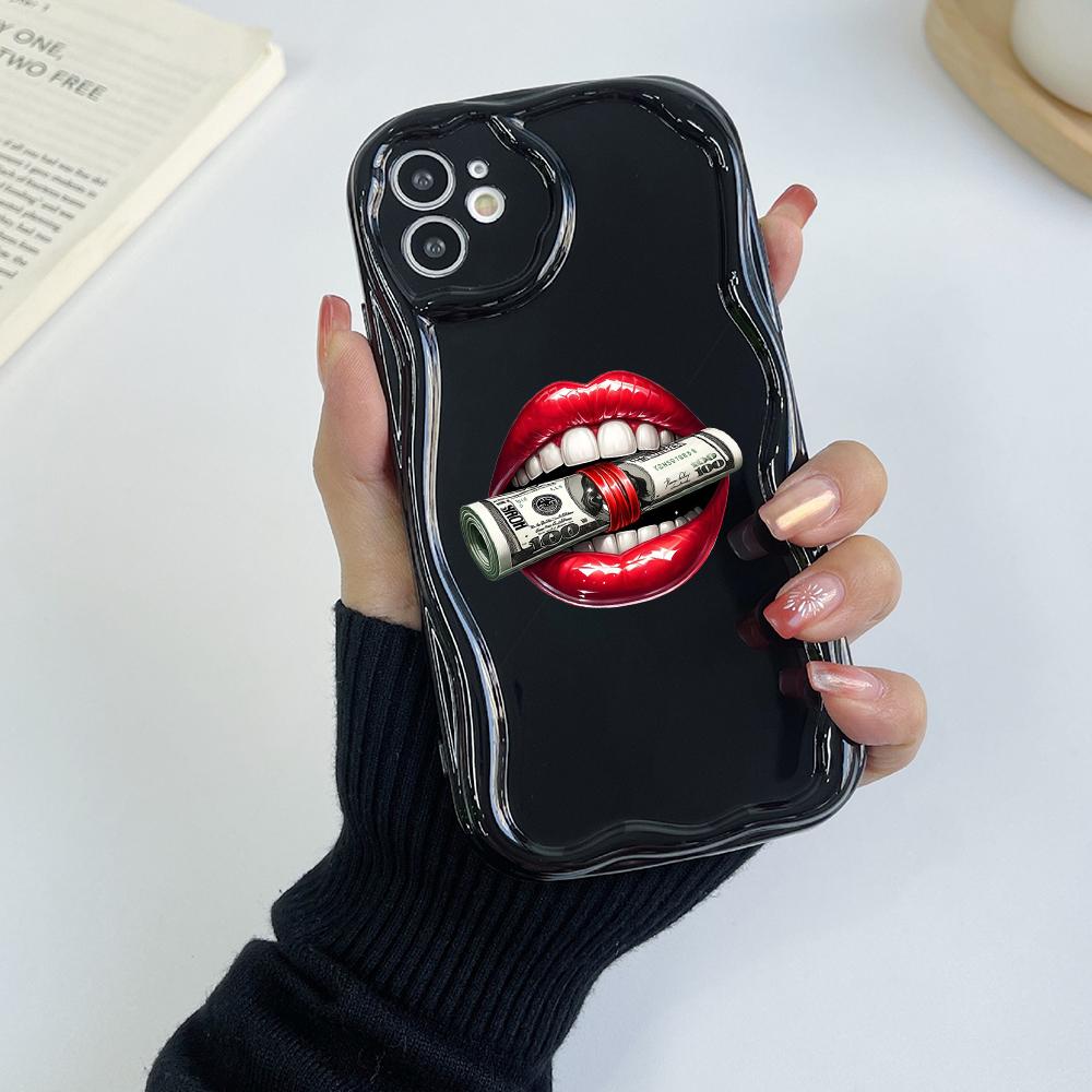 LZ21 Lips kiss design art Clear Soft Wave Phone Cases for Samsung S24 S23 Ultra S20 FE A54 A14 A52s A51 S10 Huawei Honor 90 Protection Back Cover