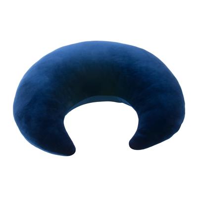 JEMA Gemma Soft and Fluffy Crescent-Shaped Cushion for Knees, Armrests, Backrests, Lumbar Support, Reading, and Nursing, Washable Cover, Navy