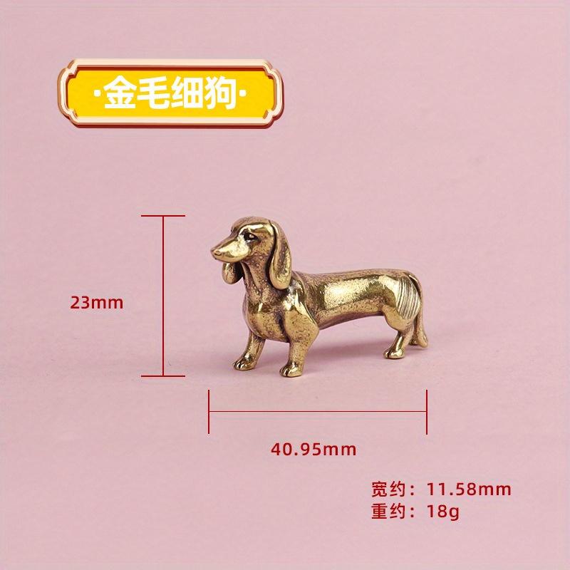 

Статуэтка таксы из чистой меди, винтажные латунные фигурки, домашний декор, настольное украшение, миниатюры, антикварный чайный питомец, ремесла, подарки 1pcs