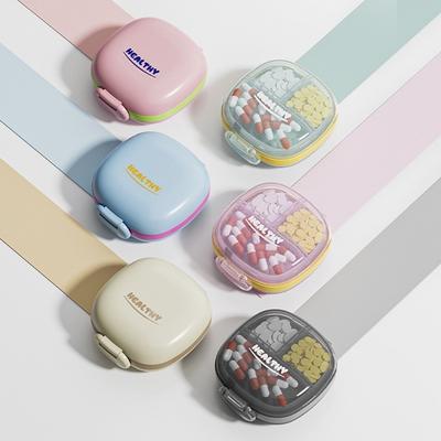 Mini Double Layer Seven Days Pill Box 7 Grids Sealed Pill Dispenser Moisture-Proof with Lid Medicine Storage Box for Home&Travel