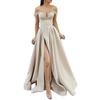 Women Sexy Party Evening Dress European and American Women's Clothing Tube Top V Neck Open Back Large Swing Dress