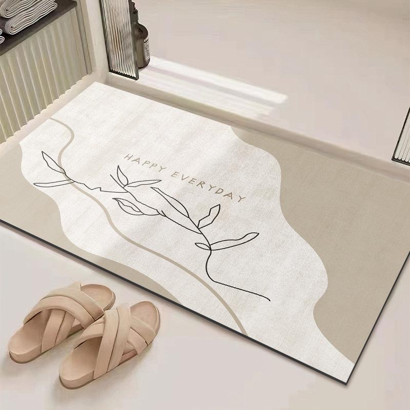 Minimally Modern Bathroom Floor Mat Absorbent Anti Slip Bathroom Door Diatomaceous Earth Quick Drying Shower Floor Mat
