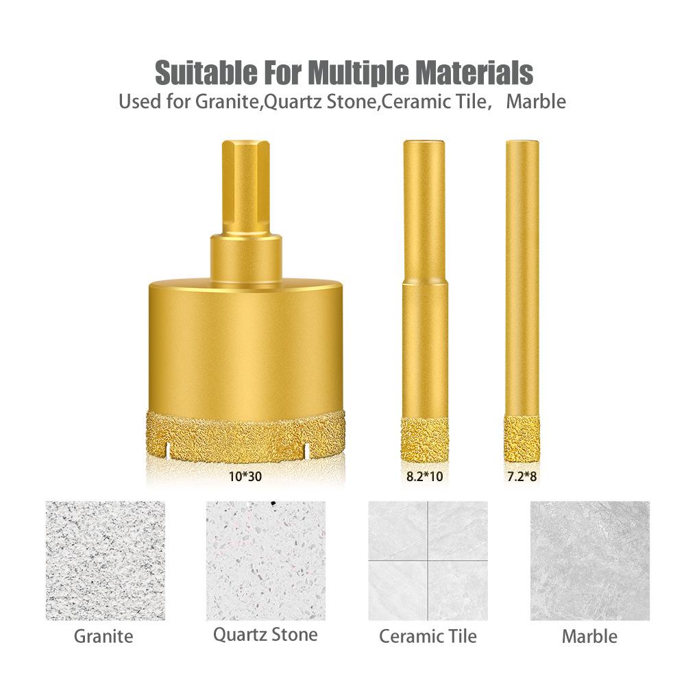 Multifunctional Dry Tile Drill Bit for Marble, Granite, Glass, and Vitrified Tile