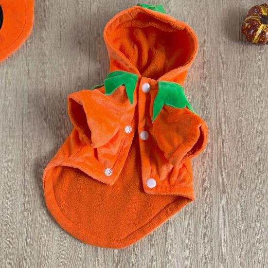 Winter Dog Coat, Warm Thick Vest for Small Medium Dogs, Leash Compatible Snowsuit, Cute Pumpkin Costume for Puppy