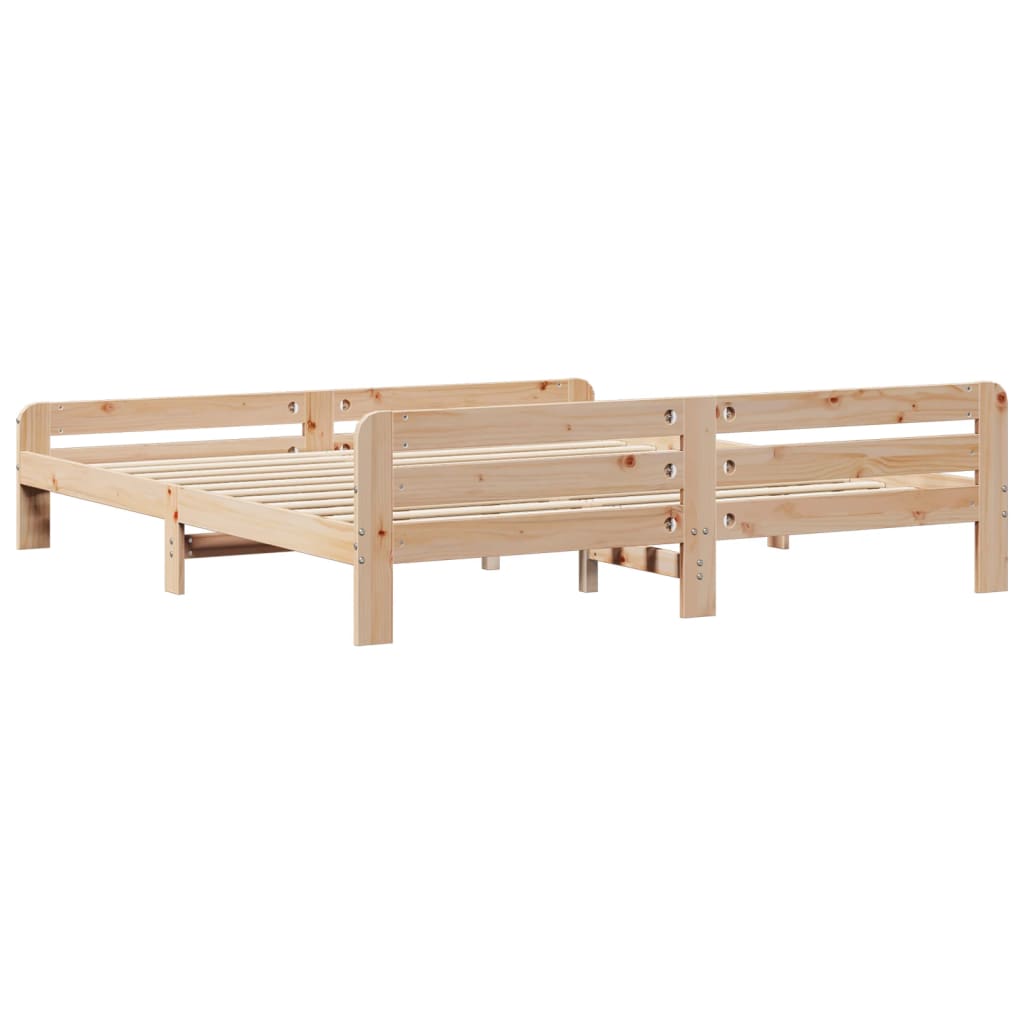Solid Wood Bed without Mattress 200 x 200 cm Pine Wood